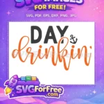 Free Orange Cursive Free Anchor Accent Day Drinkin Free SVG - Instant Download