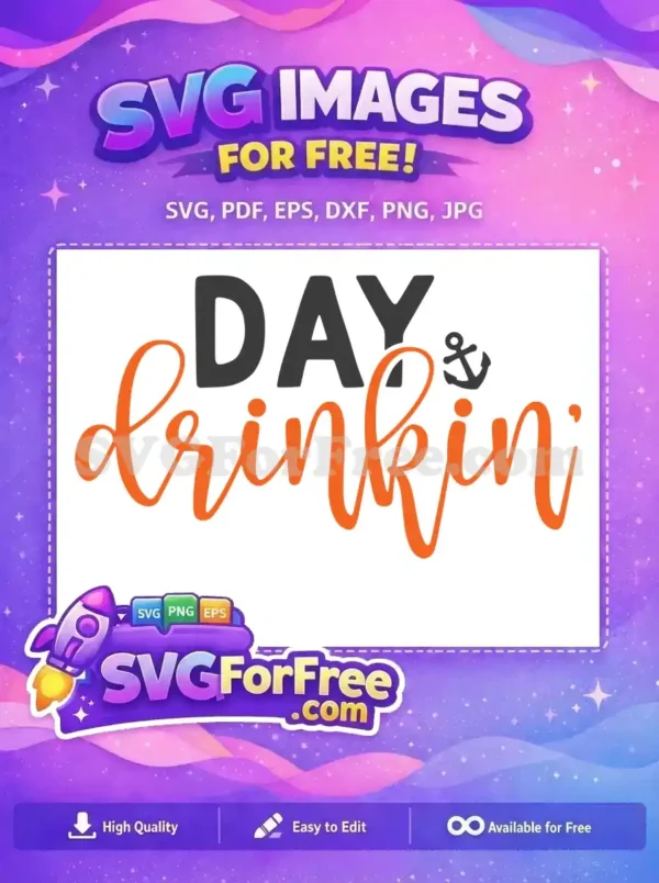Free Orange Cursive Free Anchor Accent Day Drinkin Free SVG Free Orange Cursive Free Anchor Accent Day Drinkin Free SVG