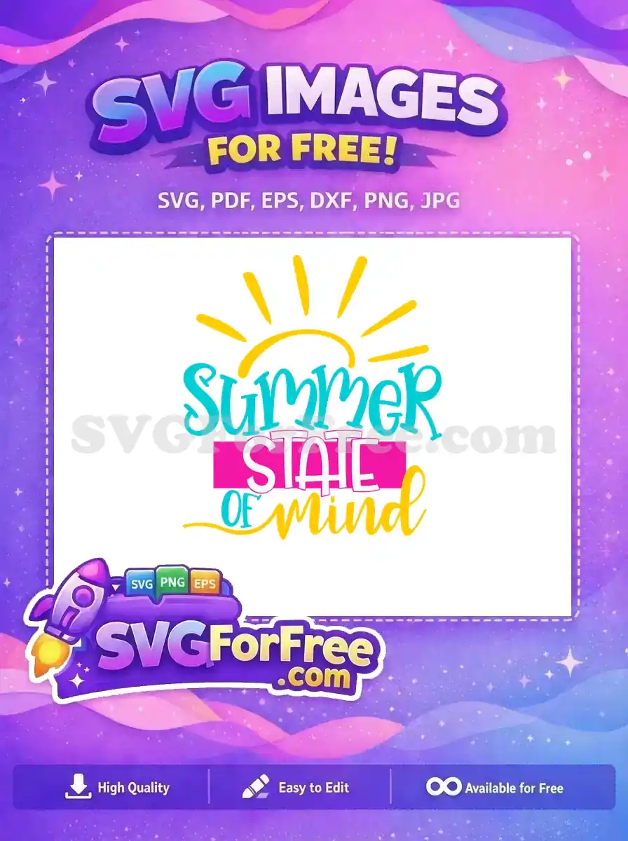 Free Turquoise Summer Free Pink State of Mind Free SVG