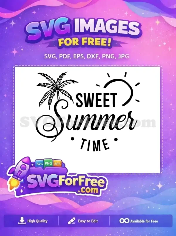 Free Palm Tree Free Sunset Sweet Summer Time Free SVG
