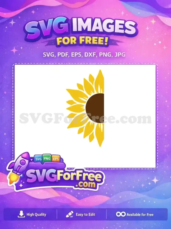 Free Yellow Petals Free Brown Center Summer Free SVG 3