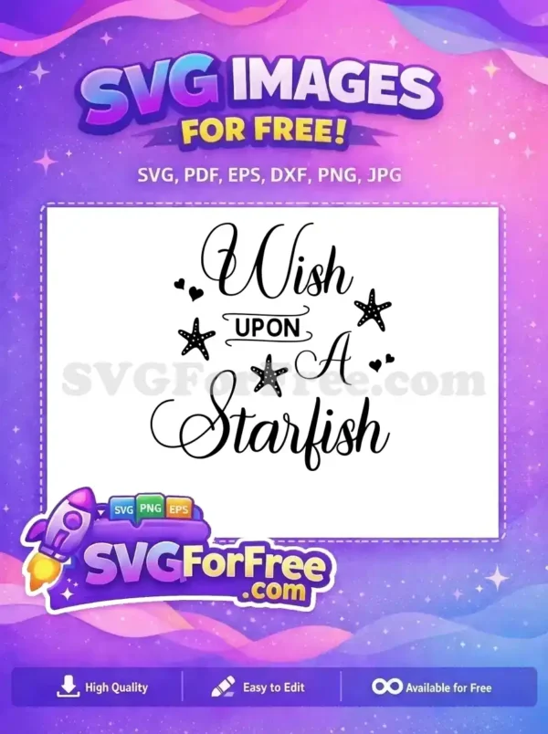 Free Starfish Hearts Free Wish Upon A Starfish Free SVG