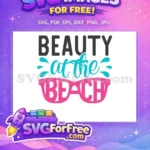 Free Beauty Text Free Turquoise Waves Beach Free SVG - Instant Download