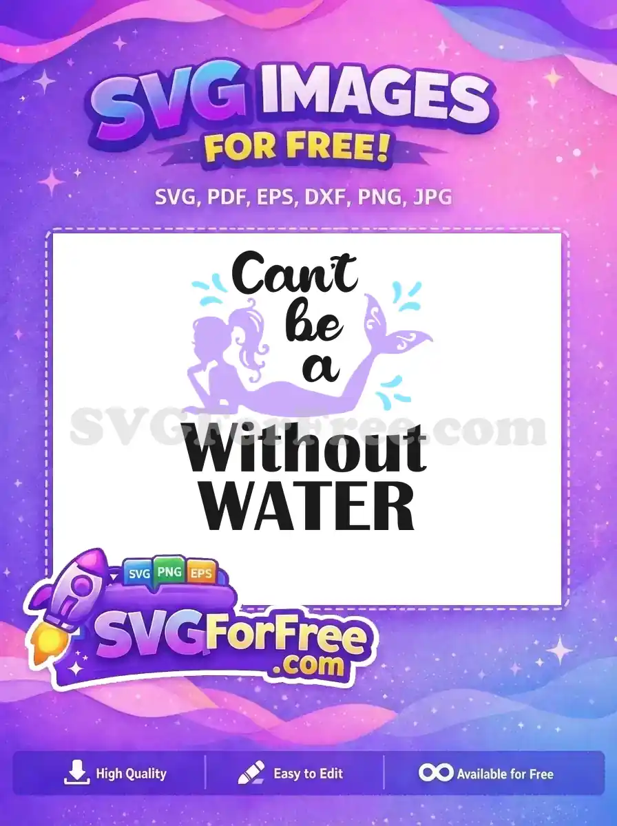 Free Lavender Mermaid Free Without Water Summer Free SVG
