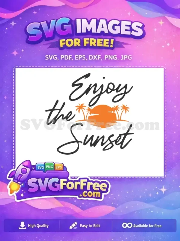Free Orange Sunset Free Palm Trees Summer Free SVG Free Orange Sunset Free Palm Trees Summer Free SVG