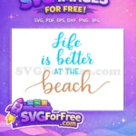 Free Turquoise Life Free Beach Quote Summer Free SVG - Instant Download