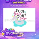Free Unicorn Float Free Pool Hair Summer Free SVG 2 - Instant Download