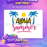 Free Blue Palm Trees Free Aloha Summer Design Free SVG 2 - Instant Download