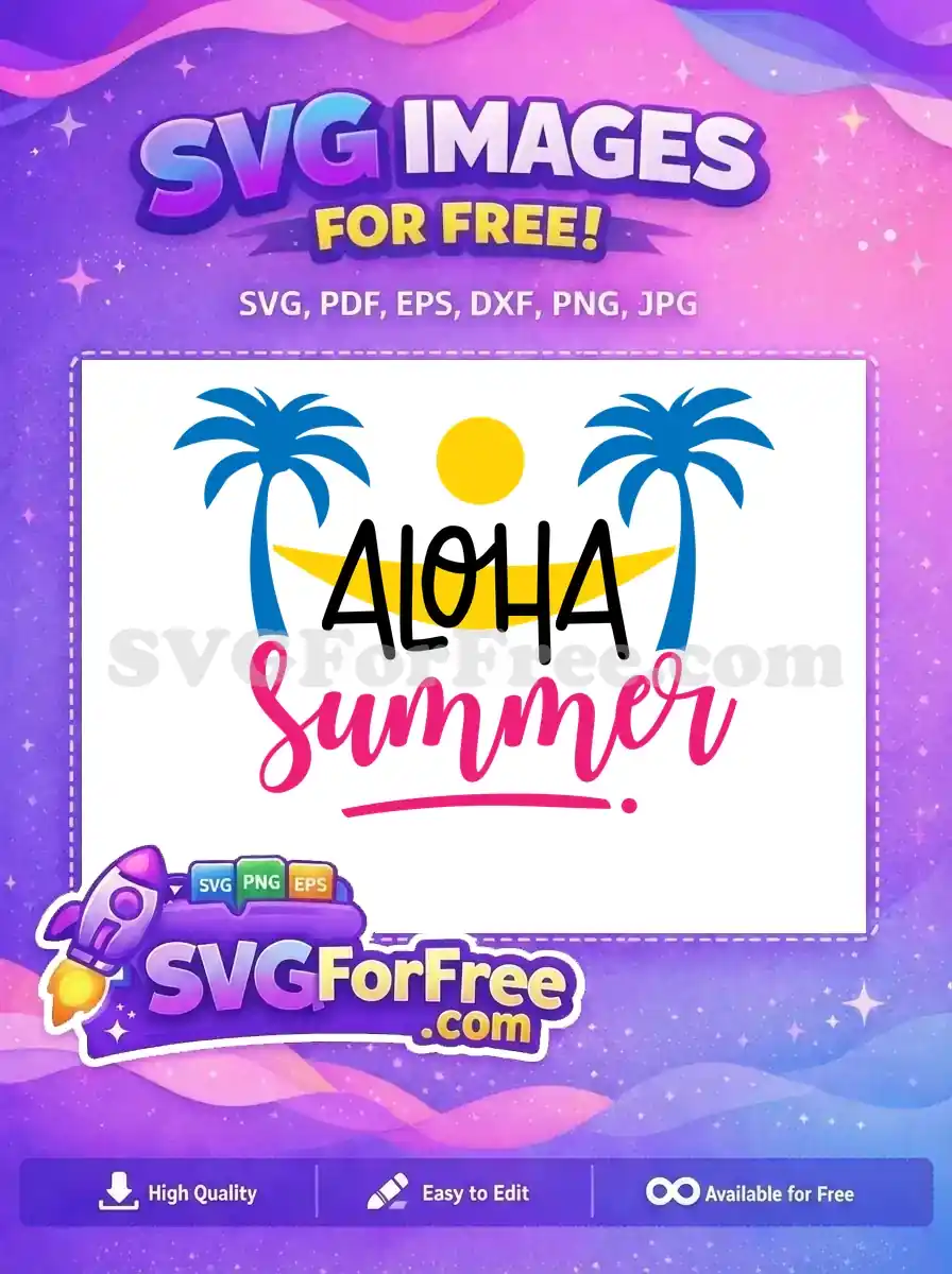 Free Blue Palm Trees Free Aloha Summer Design Free SVG 2