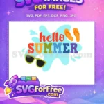 Free Colorful Summer Free Accessories Hello Summer Free SVG - Instant Download