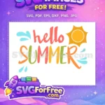 Free Colorful Hello Free Summer Letters Graphic Free SVG - Instant Download
