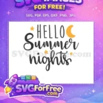 Free Hello Summer Free Moon Stars Summer Free SVG - Instant Download