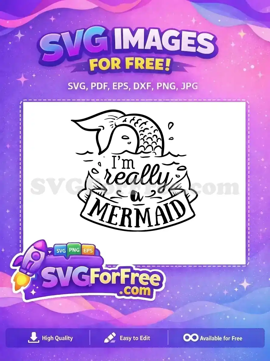 Free Mermaid Tail Free Summer Waves Mermaid Free SVG