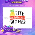 Free Pineapple Yellow Fruit Free Summer Life Quote Free SVG - Instant Download