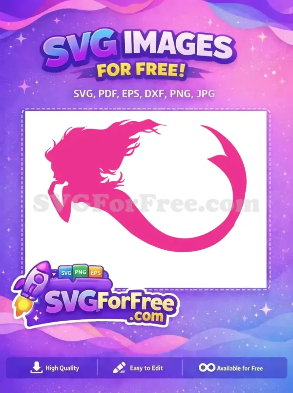 Free Flowing Hair Free Pensive Mermaid Summer Free SVG Free Flowing Hair Free Pensive Mermaid Summer Free SVG