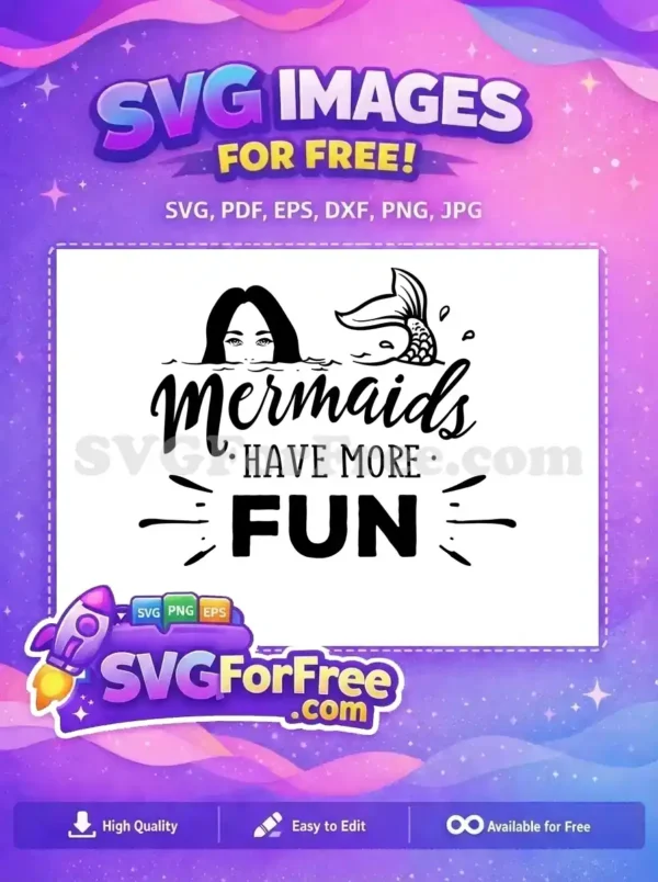 Free Wavy Hair Free Mermaid Tail Summer Free SVG