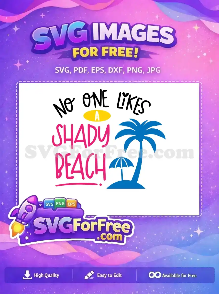 Free Pink Beach Free Blue Palm Summer Free SVG