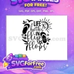 Free Beach Elements Free Flip Flops Summer Free SVG - Instant Download