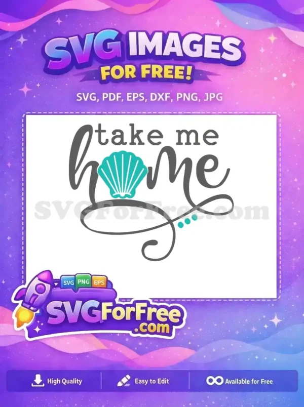 Free Turquoise Seashell Free Take Me Home Summer Free SVG