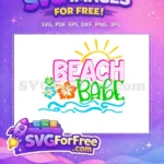 Free Beach Babe Pink Letters Free Summer Quotes Free SVG - Instant Download