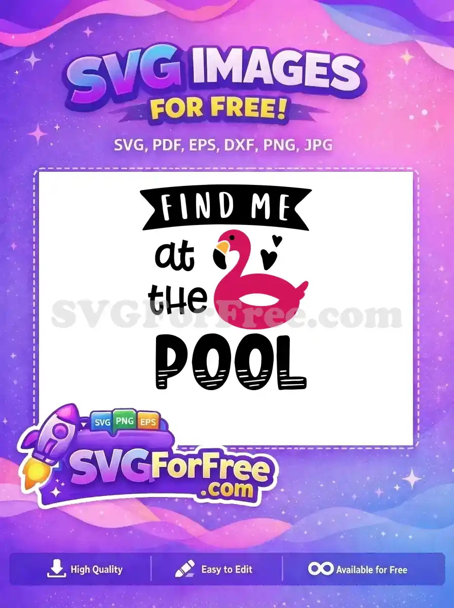 Free Pink Flamingo Float Free Summer Pool Party Free SVG