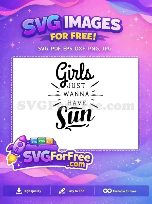 Free Summer Quote Free Girls Sun Black Free SVG