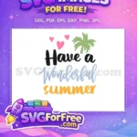 Free Pink Hearts Free Palm Tree Summer Free SVG 1 - Instant Download