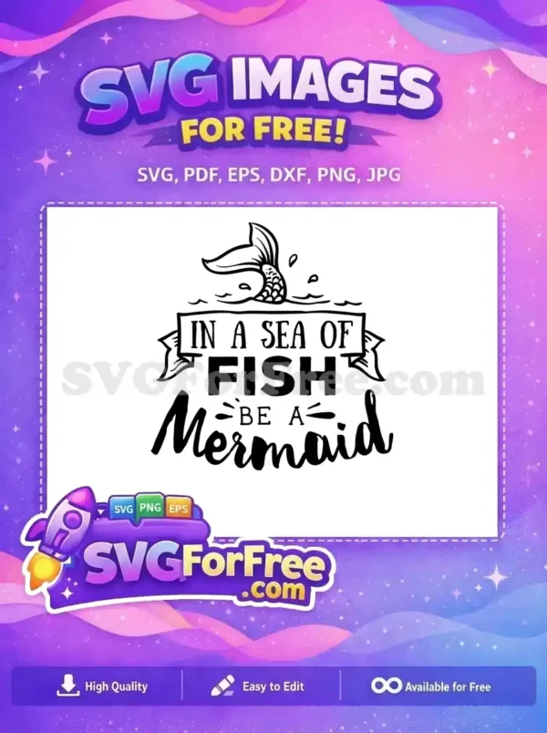 Free Mermaid Tail Free Sea Quote Summer Free SVG