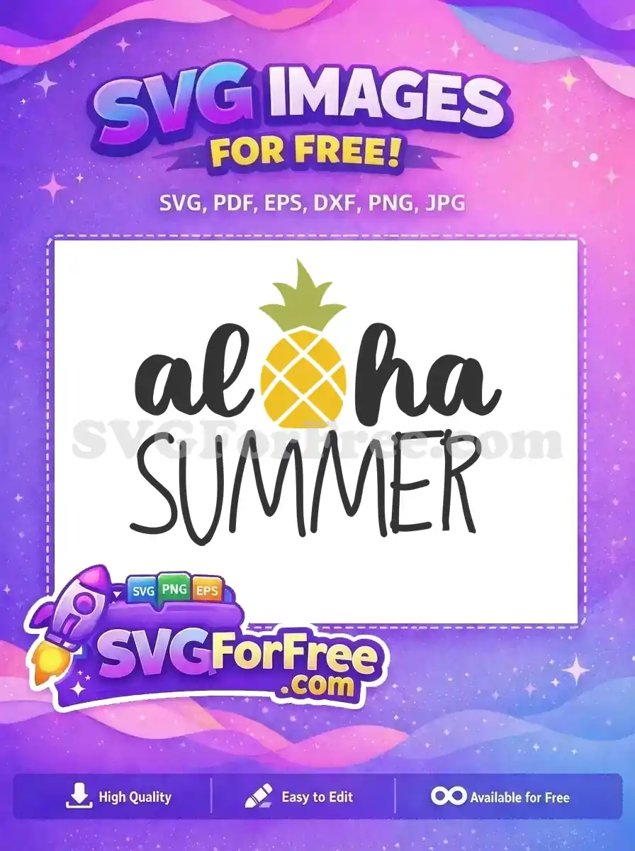 Free Aloha Script Free Pineapple Icon Summer Quotes Free SVG