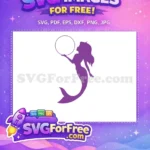 Free Purple Mermaid Silhouette Free Holding Circle Summer Free SVG 1 - Instant Download