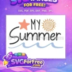 Free Star Sun Waves Free My Summer Quote Free SVG - Instant Download