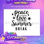 Free Peace Love Free Stars Hearts Summer Free SVG - Instant Download