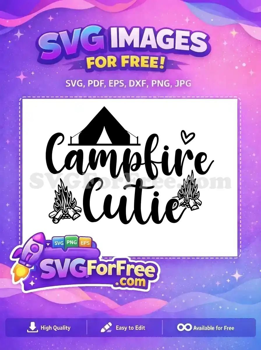 Free Tent Heart Free Campfire Cutie Summer Free SVG