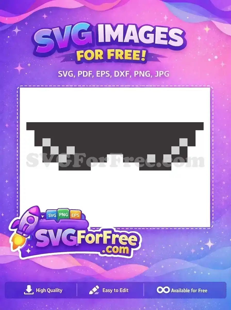 Free Pixel Sunglasses Free Dark Cool Character Free SVG