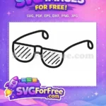 Free Shaded Lens Free Curled Frame Sunglasses Free SVG - Instant Download