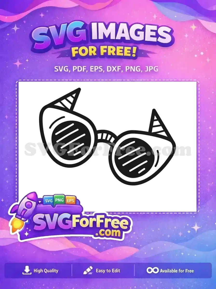 Free Party Hat Free Louvered Lens Sunglasses Movie Free SVG
