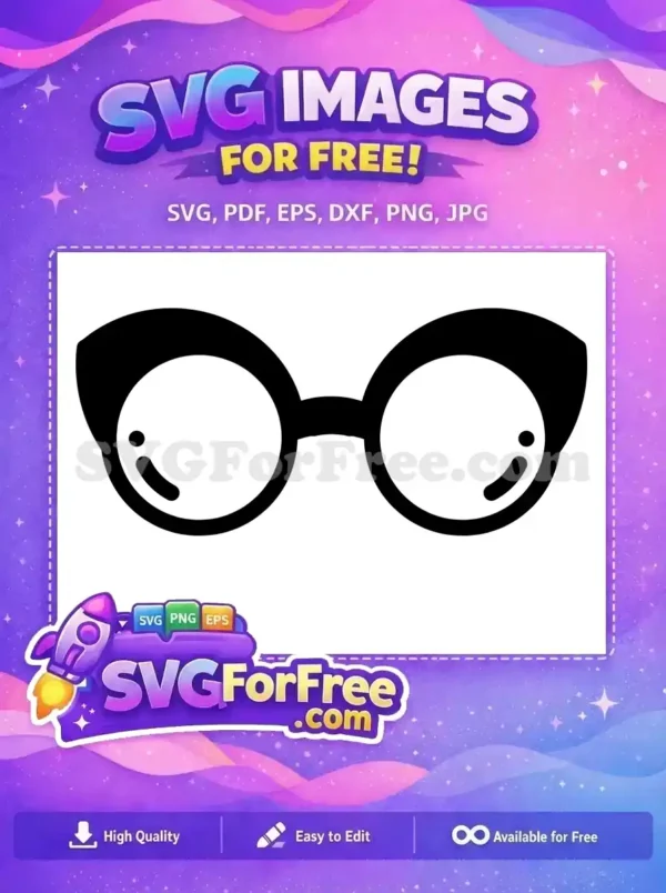 Free Cat Eye Detail Free Round Lens Sunglasses Free SVG