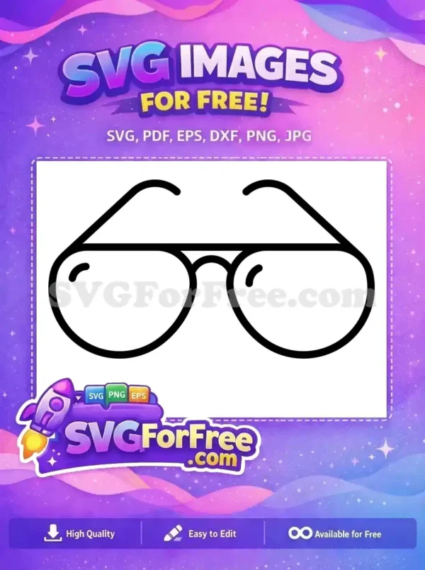 Free Round Sunglasses Free Bold Frame Fashion Free SVG
