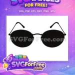 Free Round Lenses Free John Lennon Glasses Silhouette Free SVG - Instant Download
