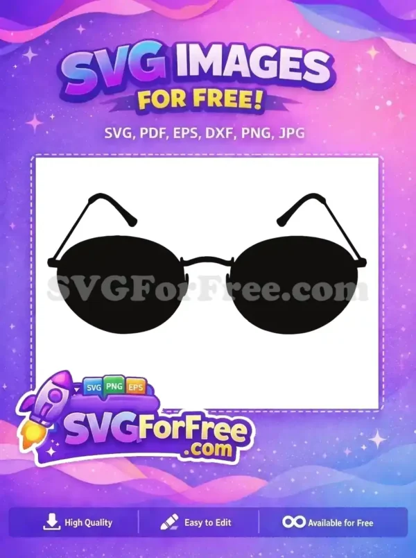 Free Round Lenses Free John Lennon Glasses Silhouette Free SVG