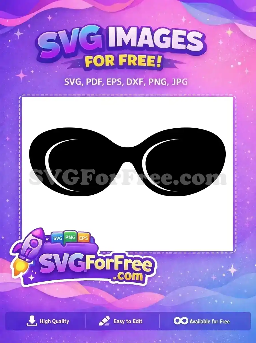 Free Bold Frame Free Black Lens Sunglasses Free SVG 1