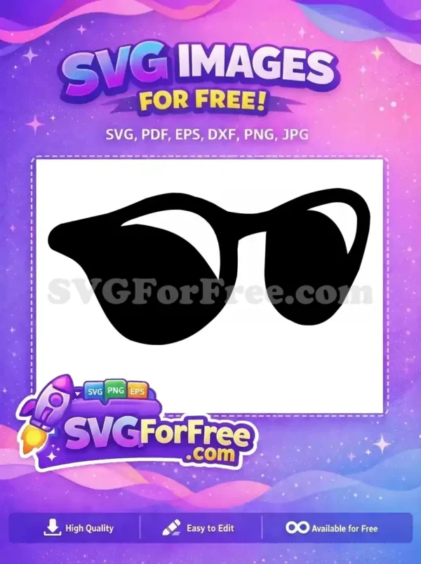 Free Bold Frame Free Angular Lens Sunglasses Free SVG