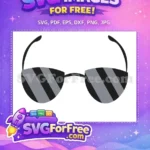 Free Striped Lens Free Black Frame Sunglasses Free SVG - Instant Download
