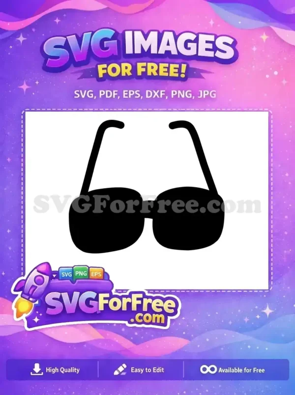 Free Bold Frame Free Black Lens Sunglasses Free SVG 2