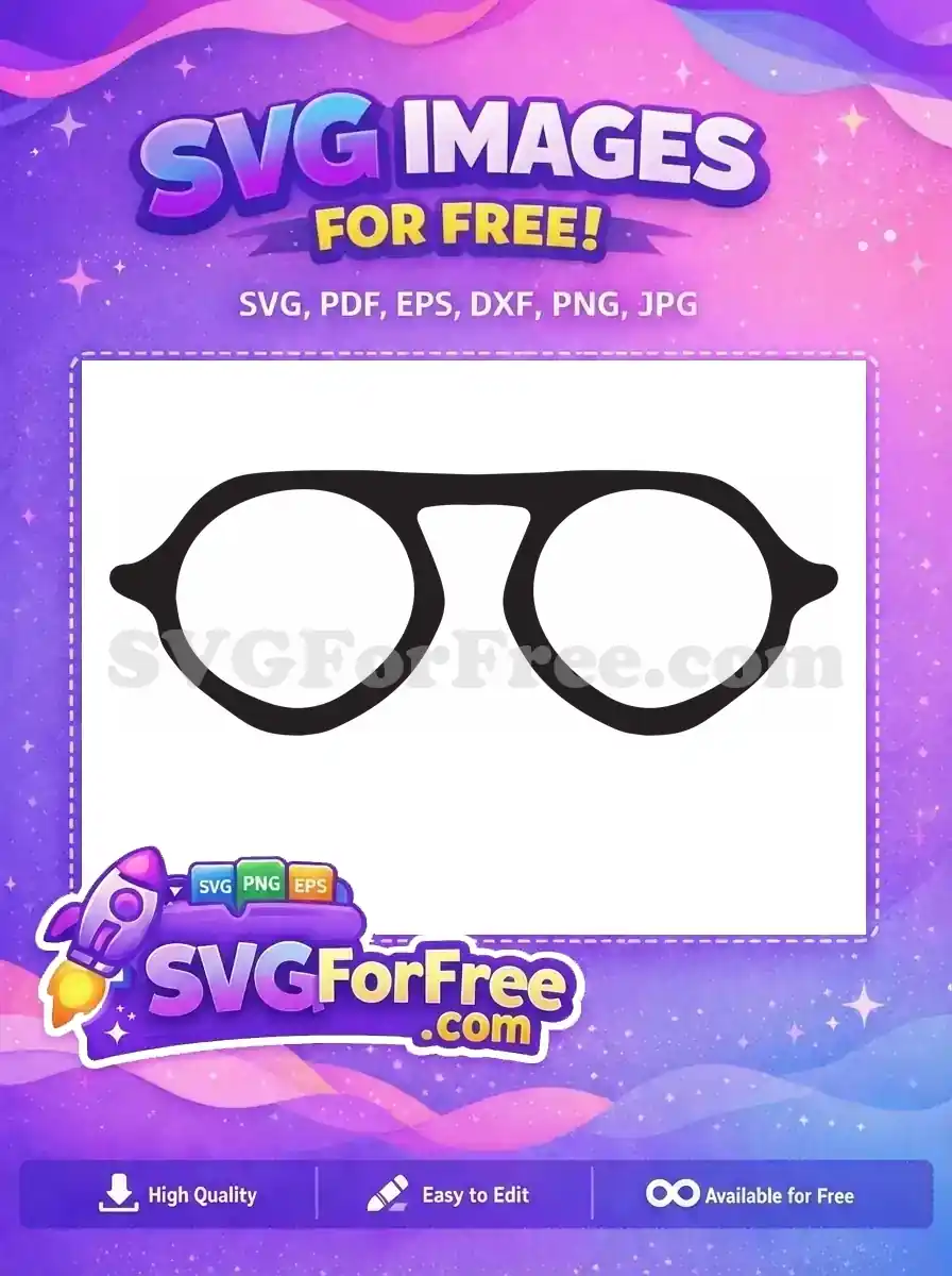 Free Rounded Frame Free Aviator Style Sunglasses Free SVG
