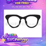 Free Black Cat Eye Free Sunglasses Silhouette Free SVG - Instant Download