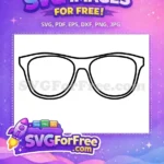 Free Bold Frame Free Fashionable Summer Sunglasses Free SVG - Instant Download