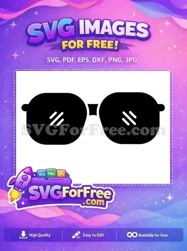 Free Minimalist Sunglasses Free Line Art Character Free SVG