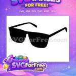 Free Bold Black Frame Free Classic Style Sunglasses Free SVG - Instant Download
