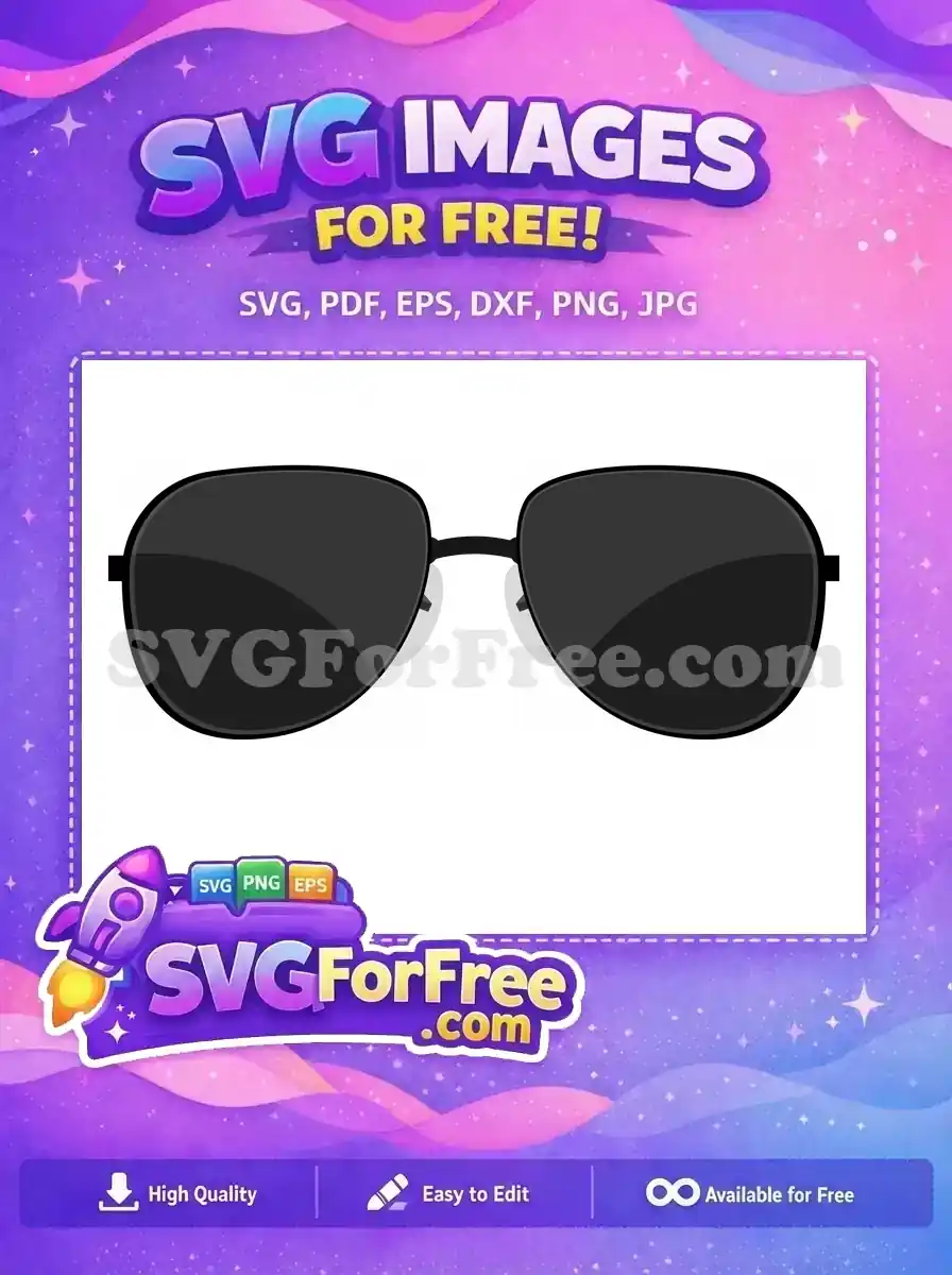 Free Dark Lens Free Aviator TopGun Free SVG